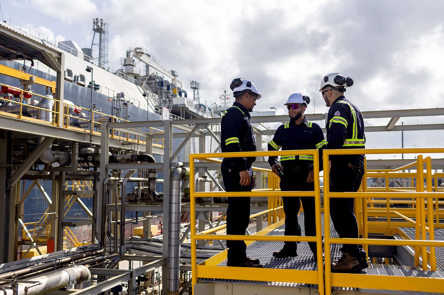 Employees at LNG facility