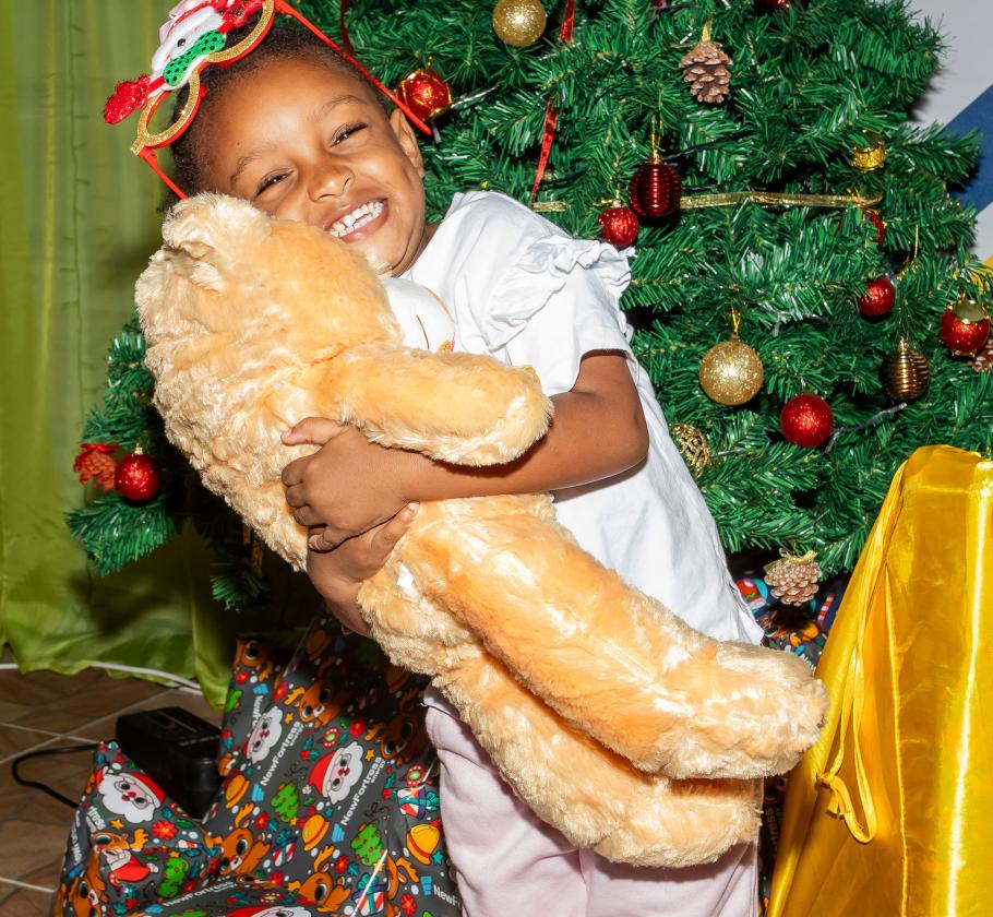 Child receiving a gift