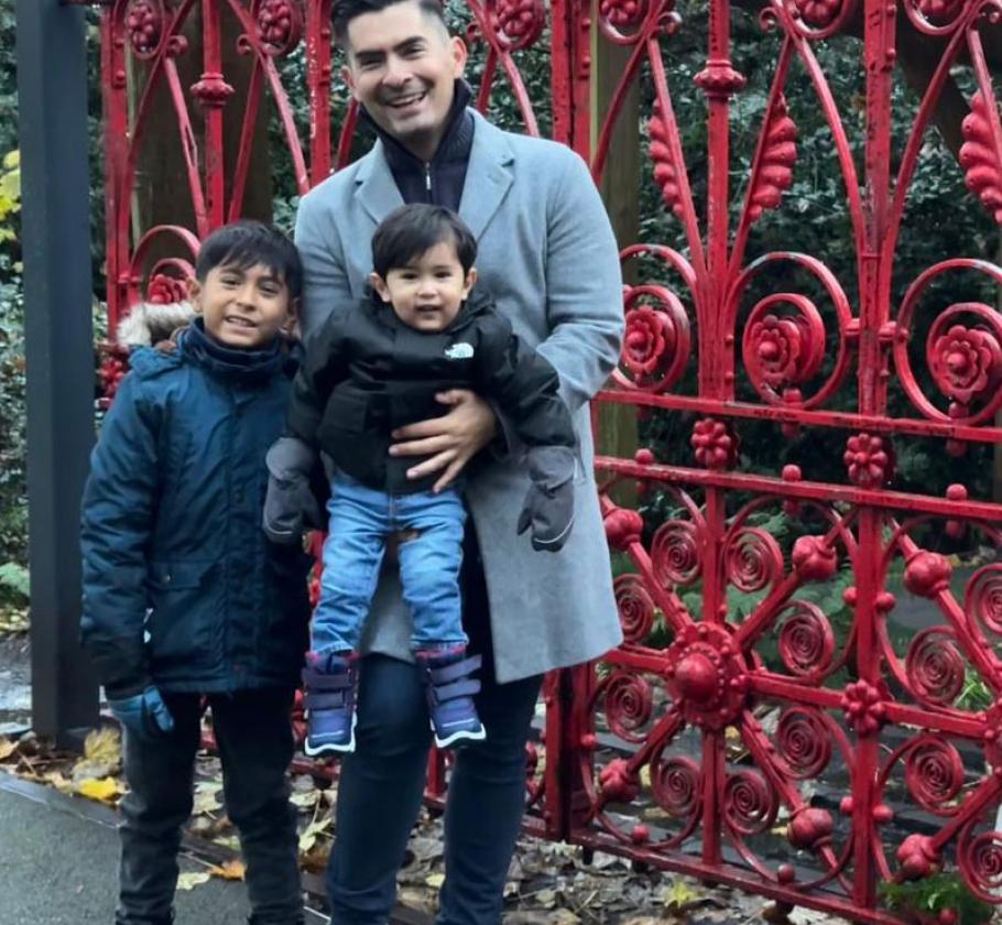 NFE employee with his family