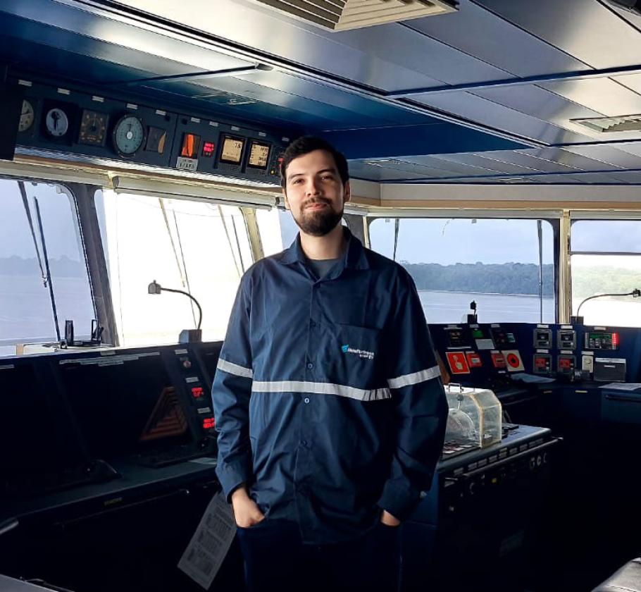 NFE employee standing on LNG plant